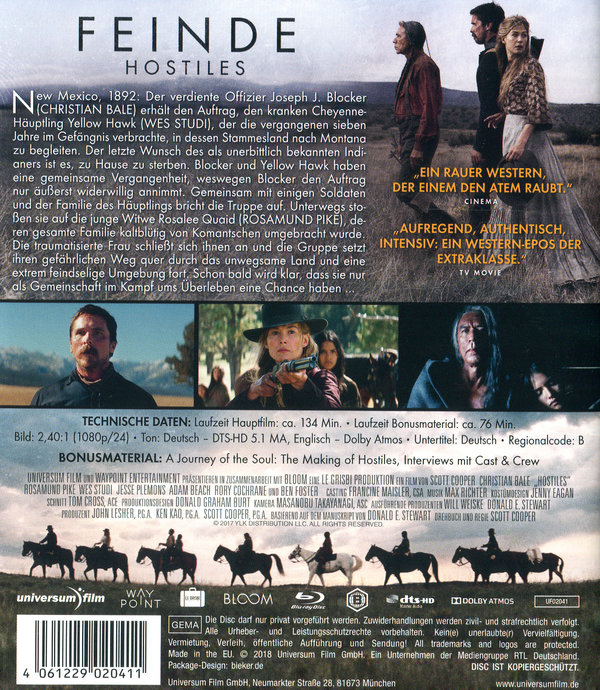 Feinde - Hostiles (blu-ray)