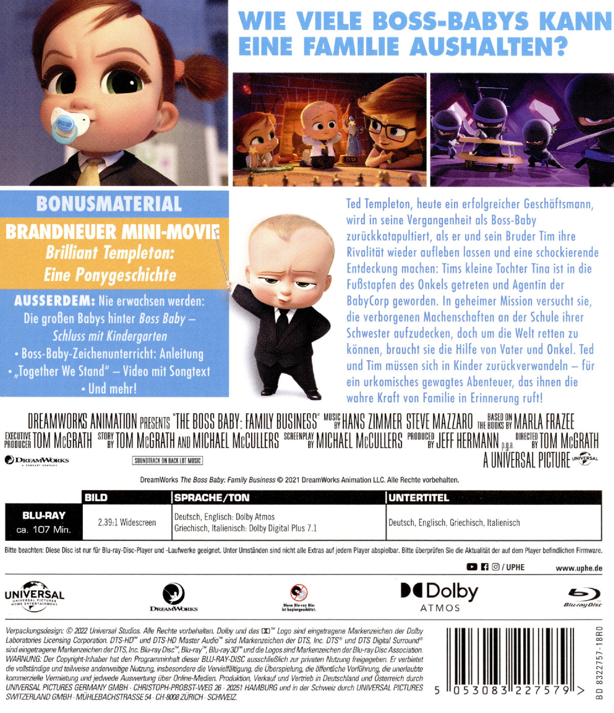 Boss Baby - Schluss mit Kindergarten (blu-ray)