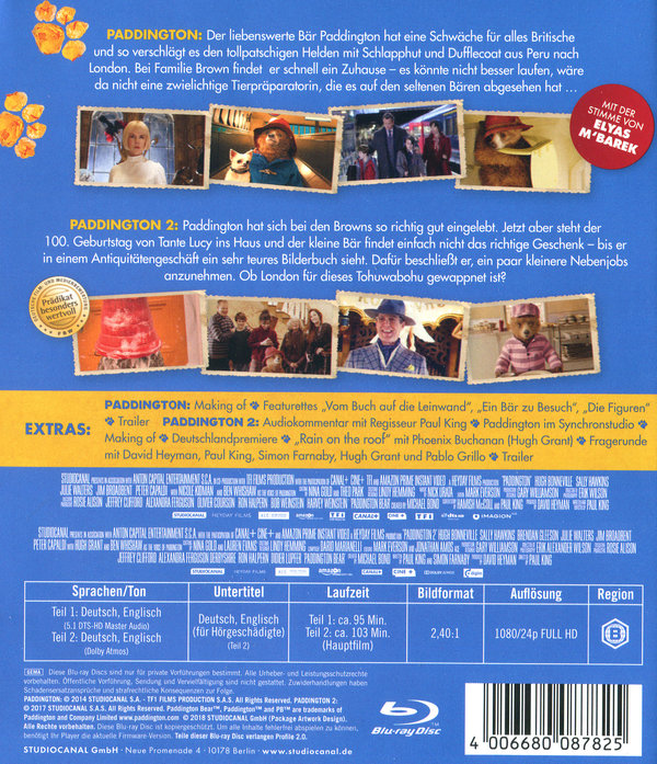 Paddington & Paddington 2 (blu-ray)