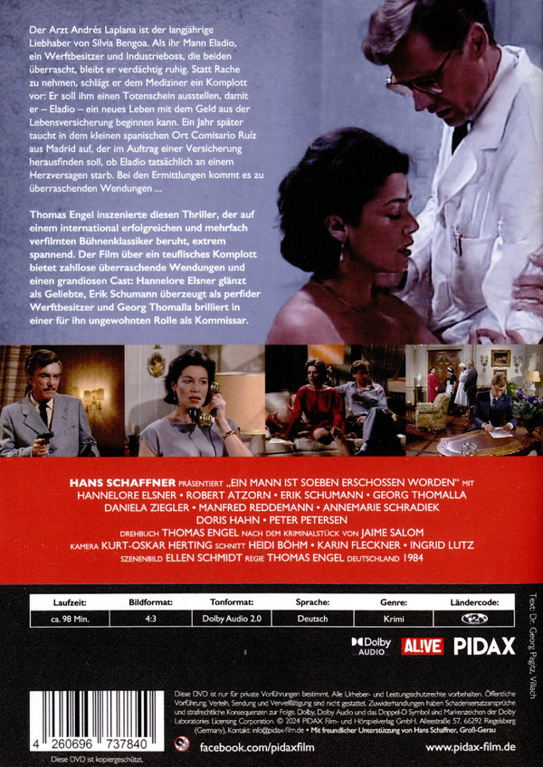 Ein Mann ist soeben erschossen worden / Fesselnder Thriller mit Starbesetzung (Pidax Film-Klassiker)  (DVD)