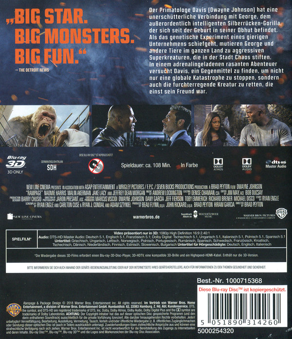 Rampage - Big Meets Bigger 3D (3D blu-ray)