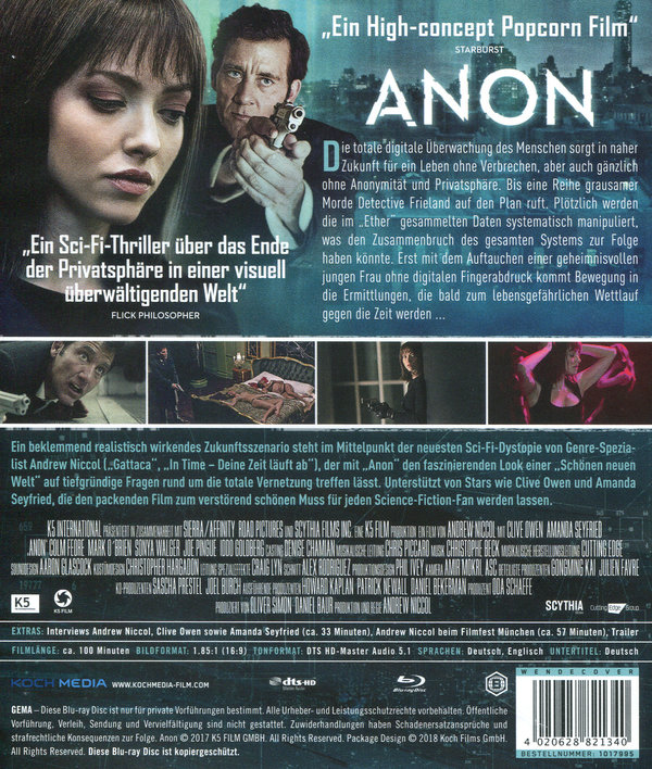 Anon (blu-ray)