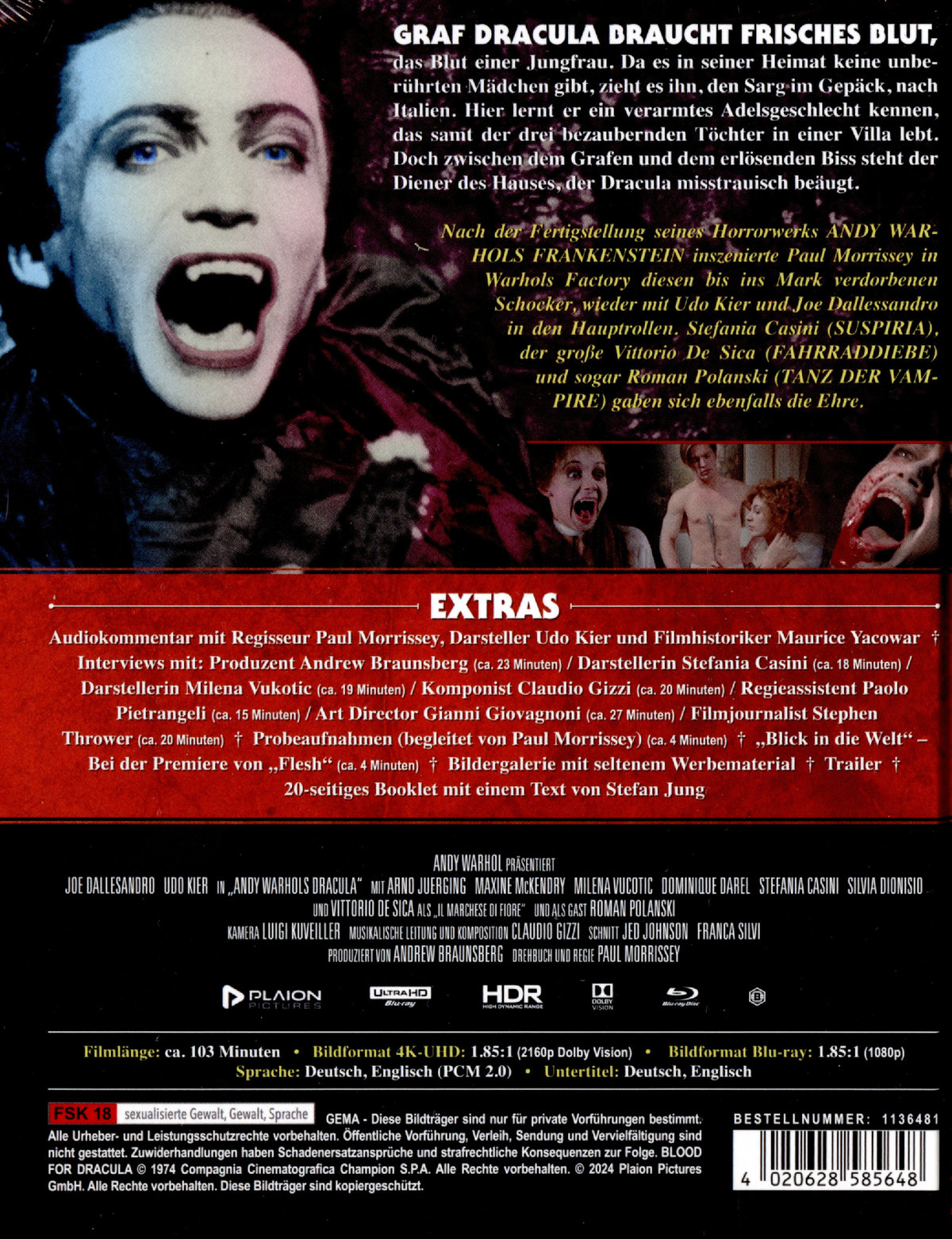 Andy Warhols Dracula  - Uncut Mediabook Edition  (4K Ultra HD+blu-ray) (A)