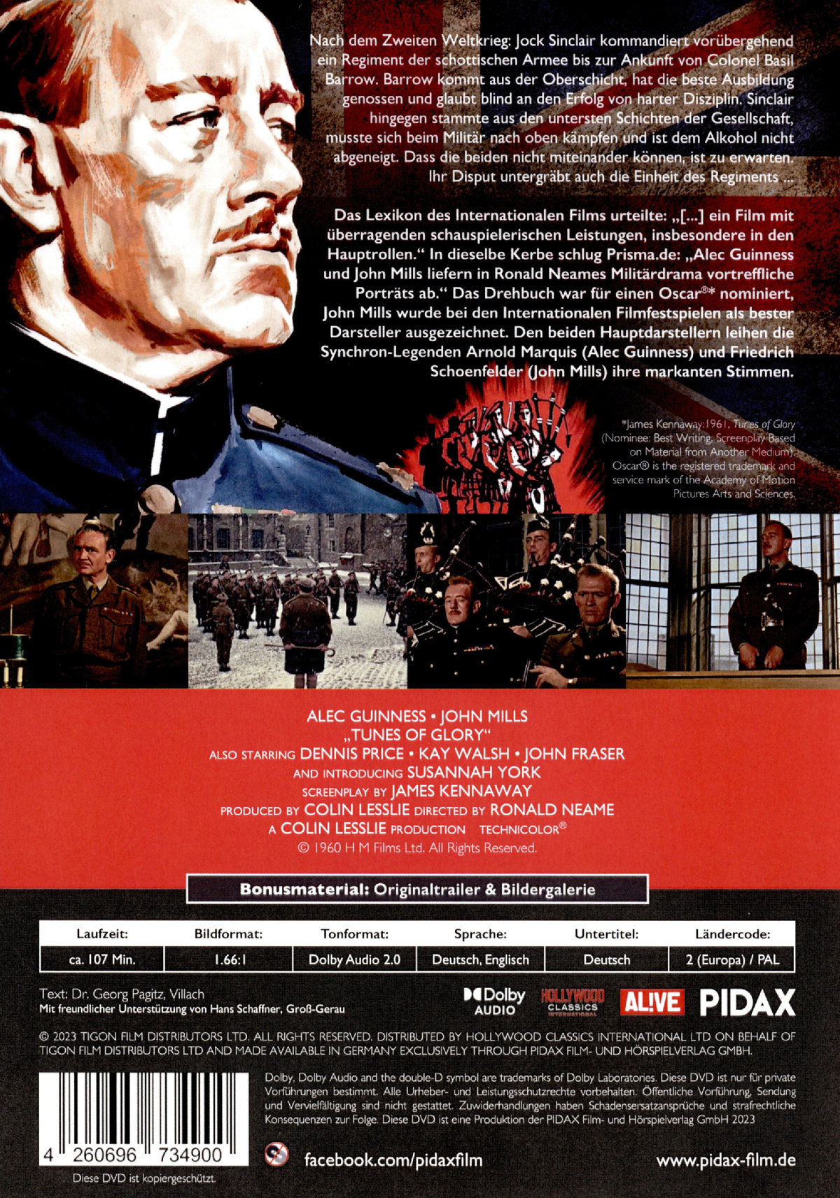 Einst ein Held (Tunes of Glory) / Preisgekröntes Militärdrama mit Starbesetzung (Pidax Film-Klassiker)  (DVD)