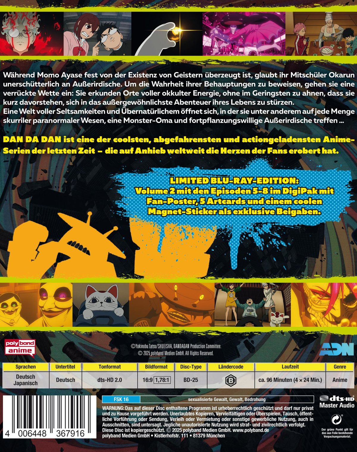 DAN DA DAN - Staffel 1, Volume 2 LTD. - Mit Fan-Poster, Artcards und Magnet-Sticker  (Blu-ray Disc)