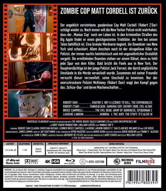 Maniac Cop 2 - Uncut Edition (4K Ultra HD)