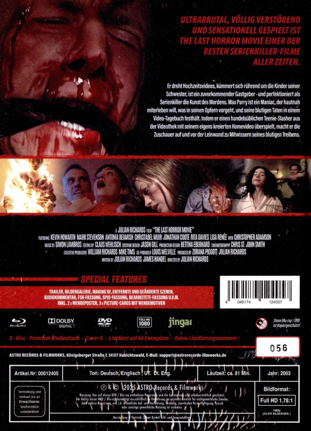 The Last Horror Movie - Uncut Mediabook Edition  (blu-ray) (G)