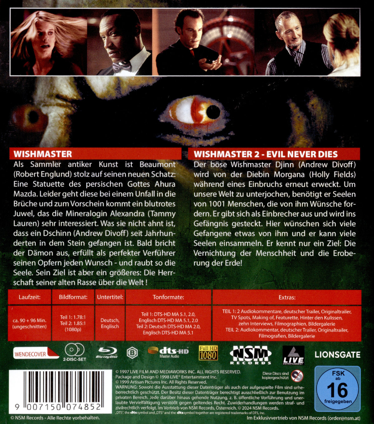 Wishmaster 1 & 2 (Uncut)  [2 BRs]  (Blu-ray Disc)