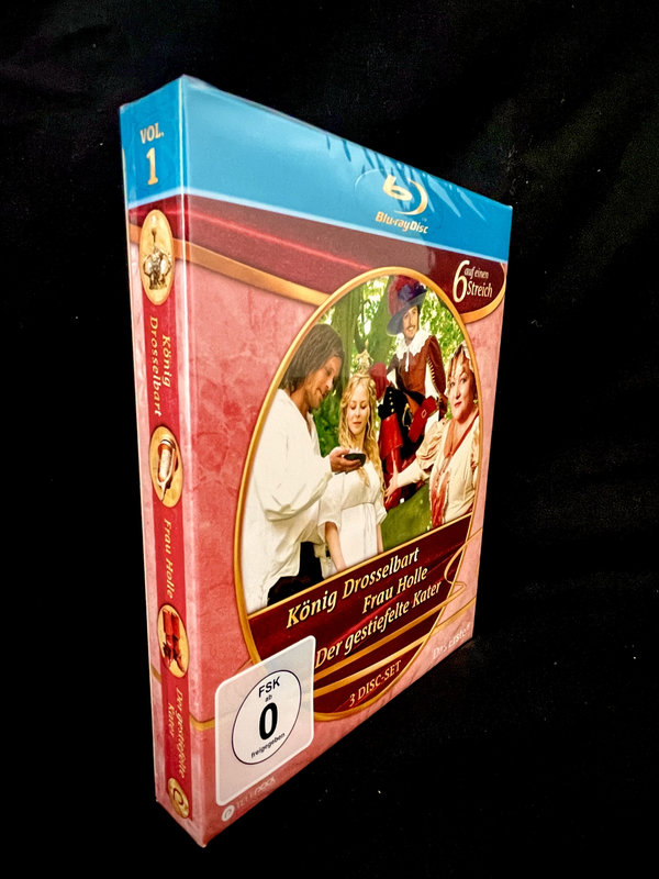 6 auf einen Streich - Märchen-Box Vol. 1: König Drosselbart / Frau Holle / Der gestiefelte Kater  [3 BRs]  (Blu-ray Disc)