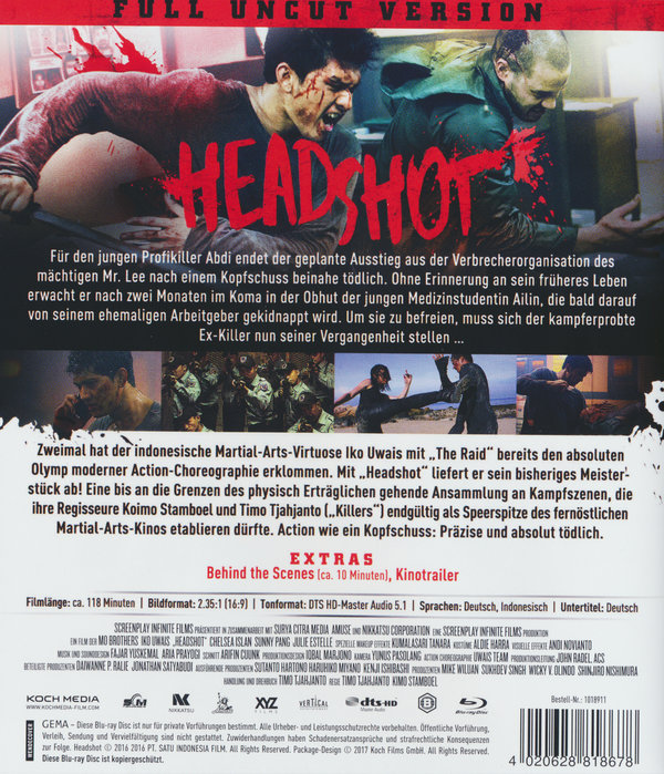 Headshot - Uncut Edition (blu-ray)