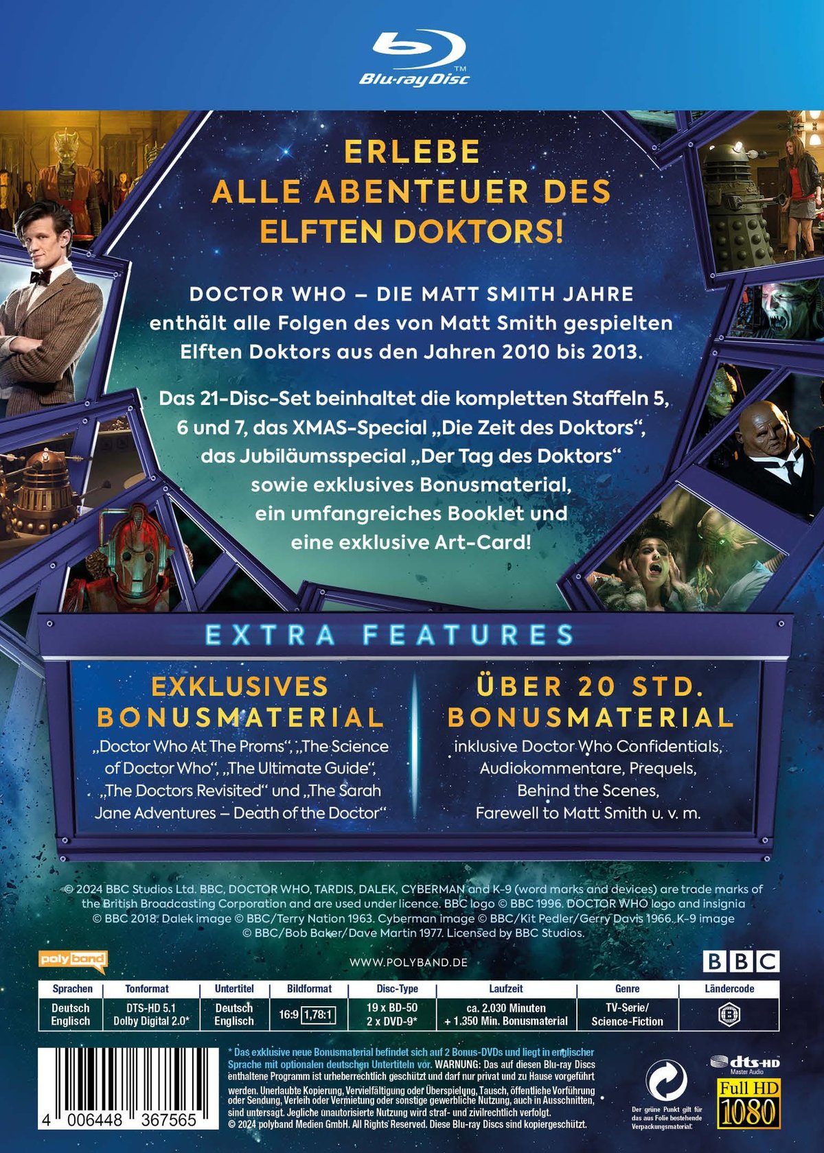 Doctor Who – Die Matt Smith Jahre: Der komplette 11. Doktor inkl. Postkarte LTD.  [21 BRs]  (Blu-ray Disc)