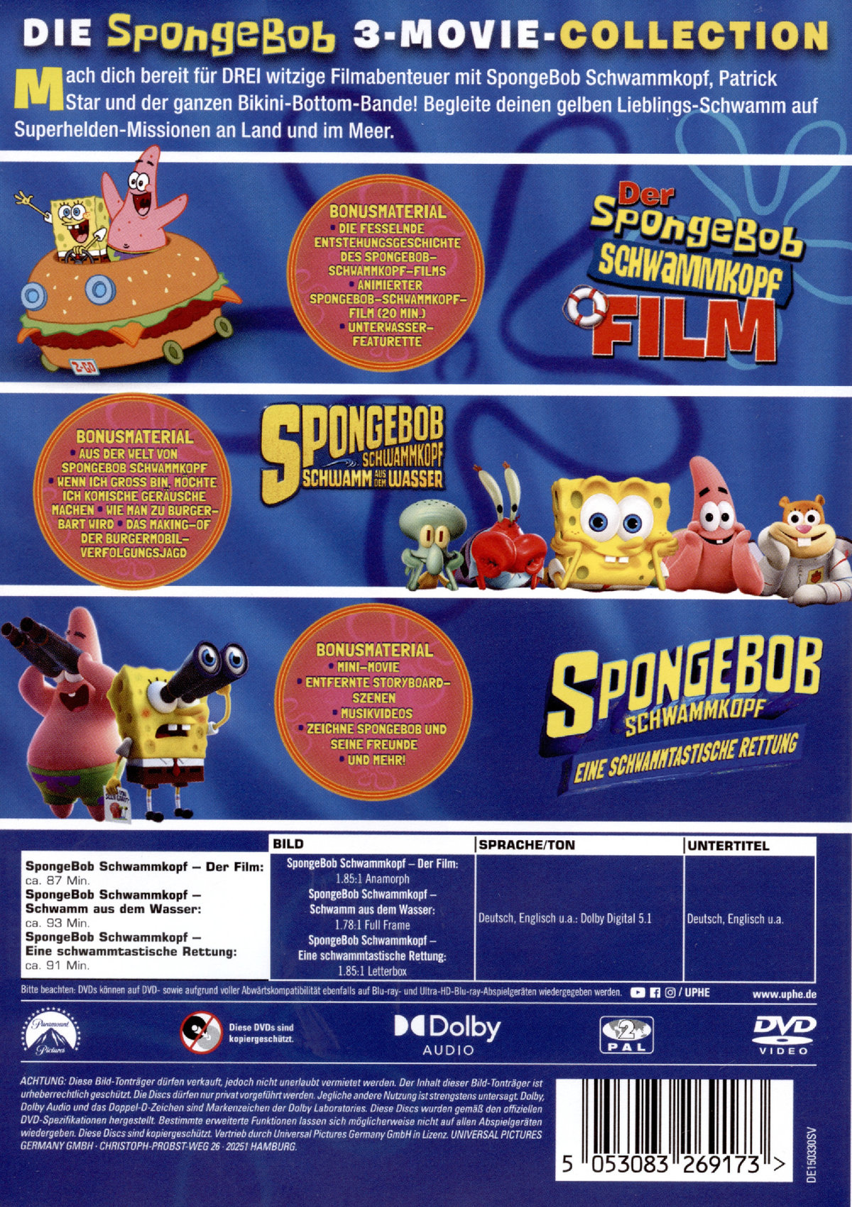 Spongebob Schwammkopf 3-Movie Collection  [3 DVDs]  (DVD)