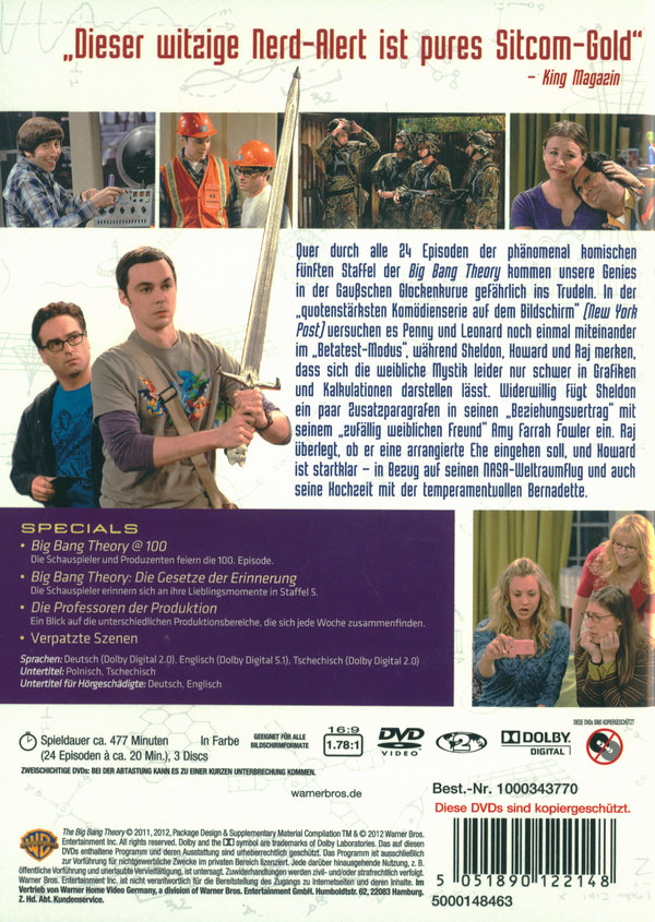 The Big Bang Theory - Staffel 5  [3 DVDs]  (DVD)