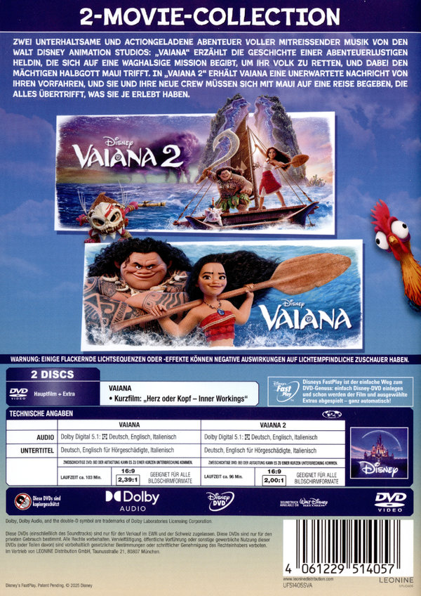 Vaiana 1+2  [2 DVDs]  (DVD)