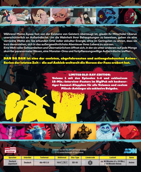 DAN DA DAN - Staffel 1, Volume 1 LTD. - Mit Plüsch-Anhänger und Sammelklappbox für alle Volumes  (Blu-ray Disc)