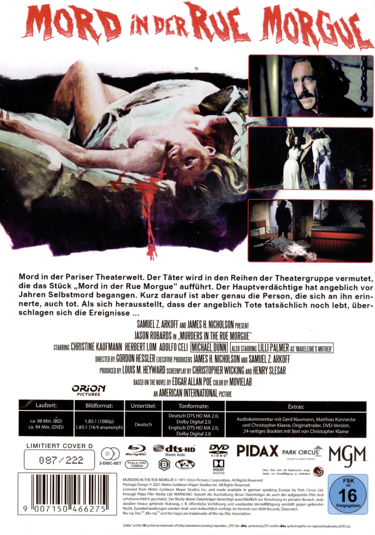 Mord in der Rue Morgue - Uncut Mediabook Edition (DVD+blu-ray) (D)