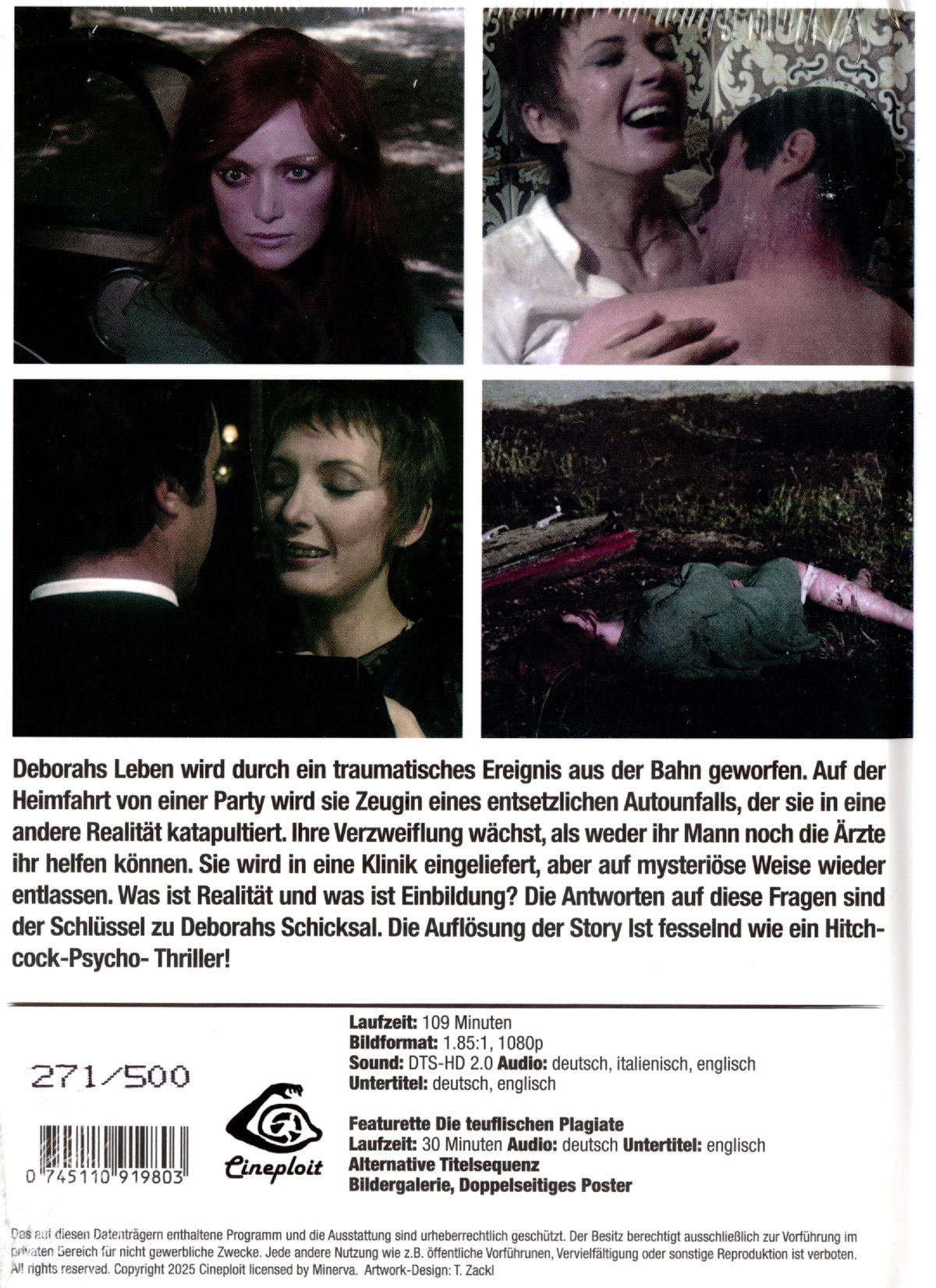Psycho Maniacs - Un Fiocco Nero per Deborah - A black ribbon for Deborah - Uncut Mediabook Edition  (blu-ray) (A)