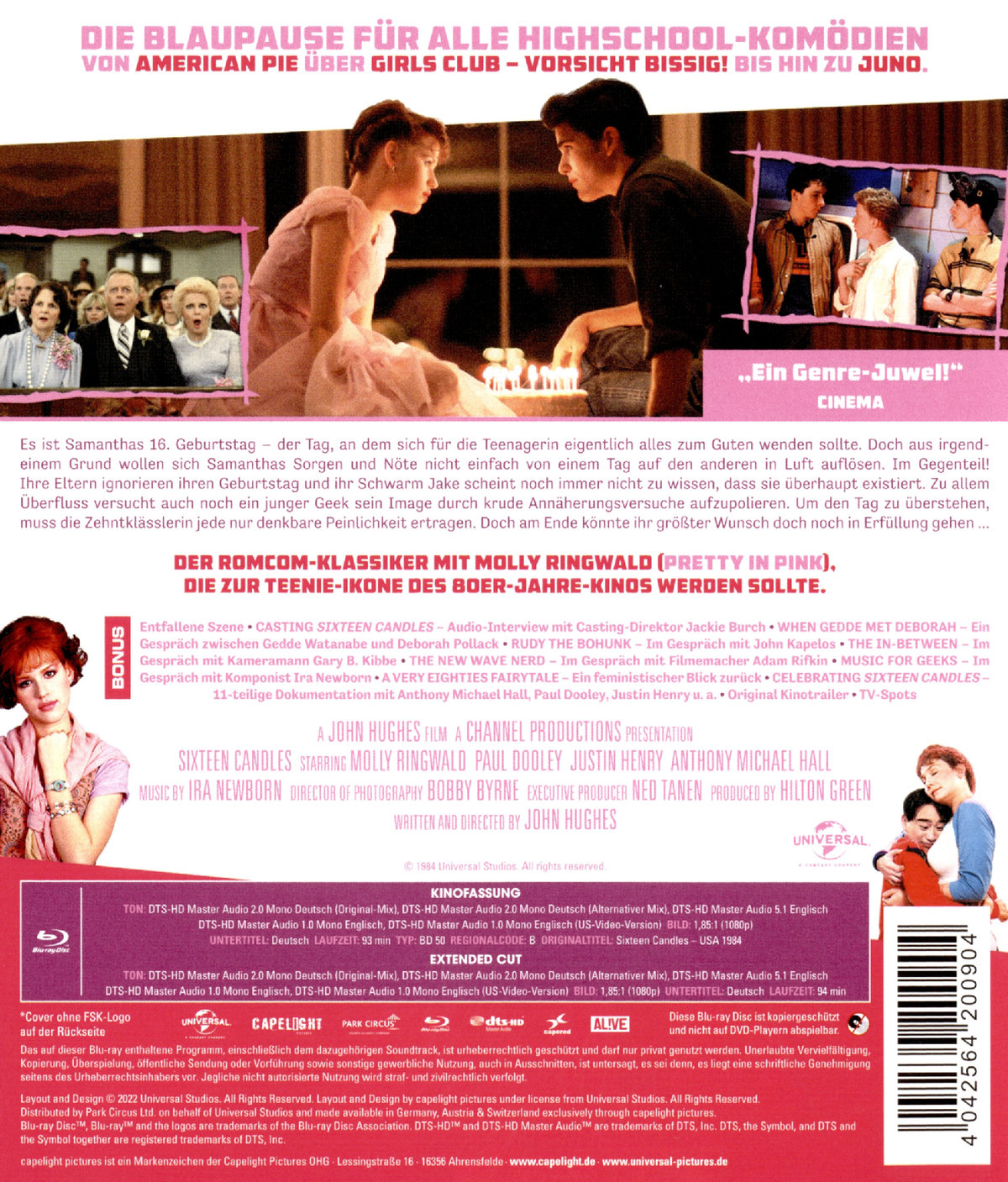 Sixteen Candles - Das darf man nur als Erwachsener (blu-ray)