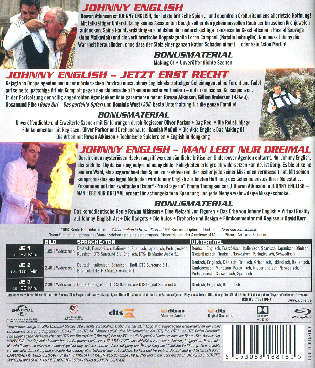 Johnny English 3-Movie Boxset (blu-ray)