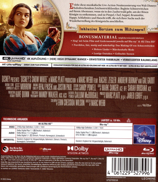 Schneewittchen  (4K Ultra HD) (+ Blu-ray)  (Blu-ray 4K Ultra HD)