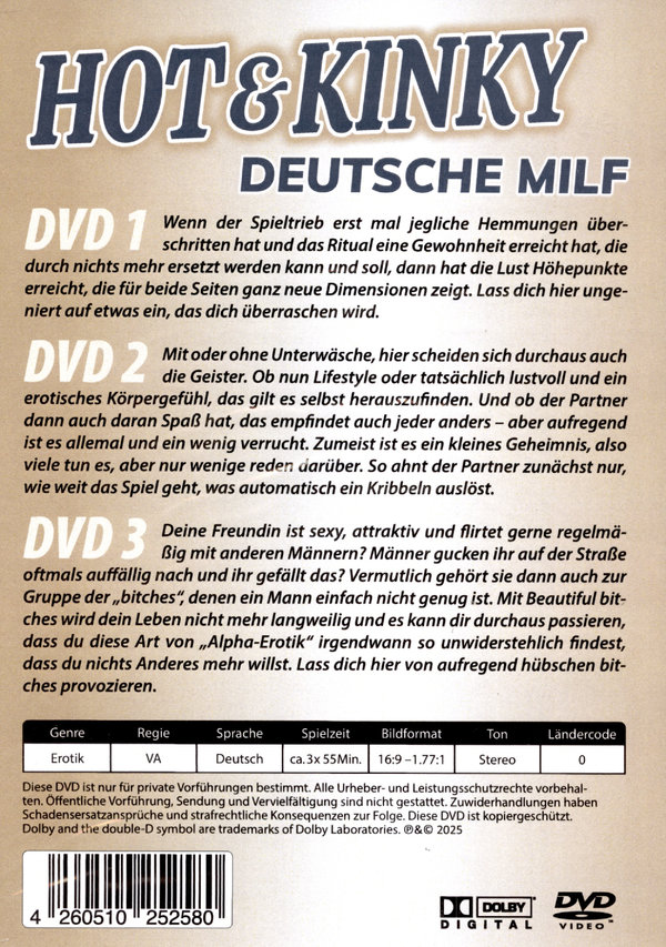 Hot & Kinky - Deutsche MILF  [3 DVDs]  (DVD)