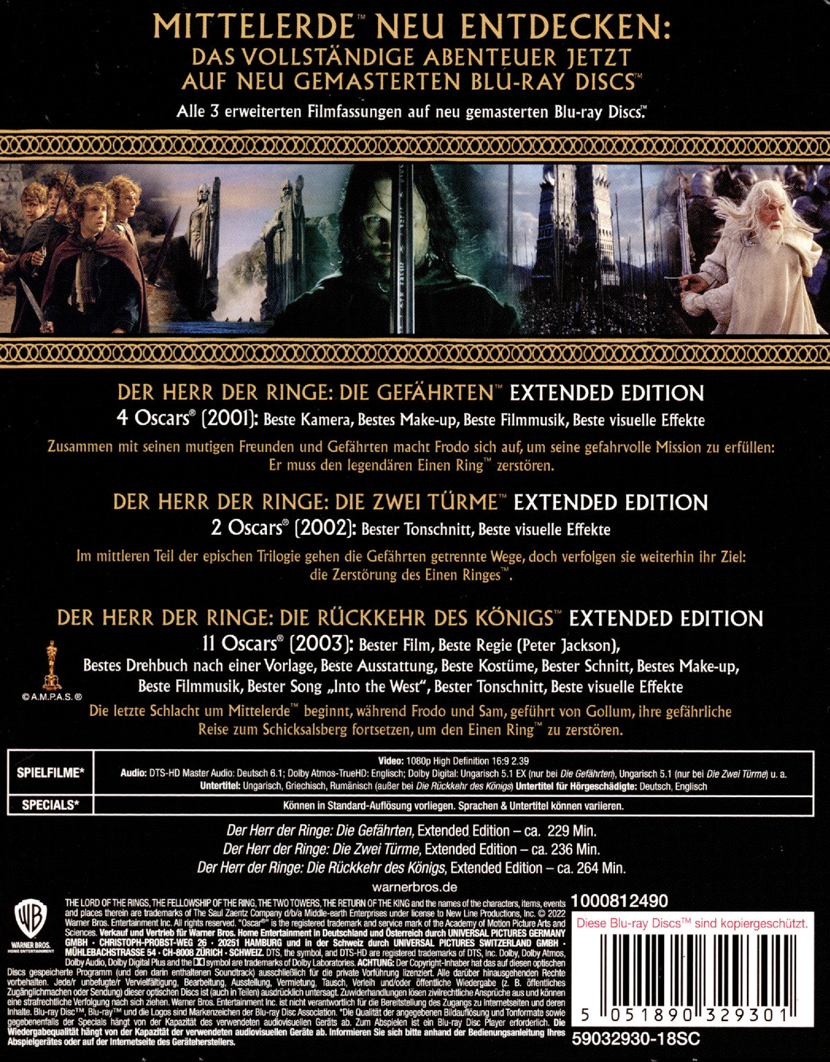 Herr der Ringe, Der: Extended Edition Trilogie (blu-ray)