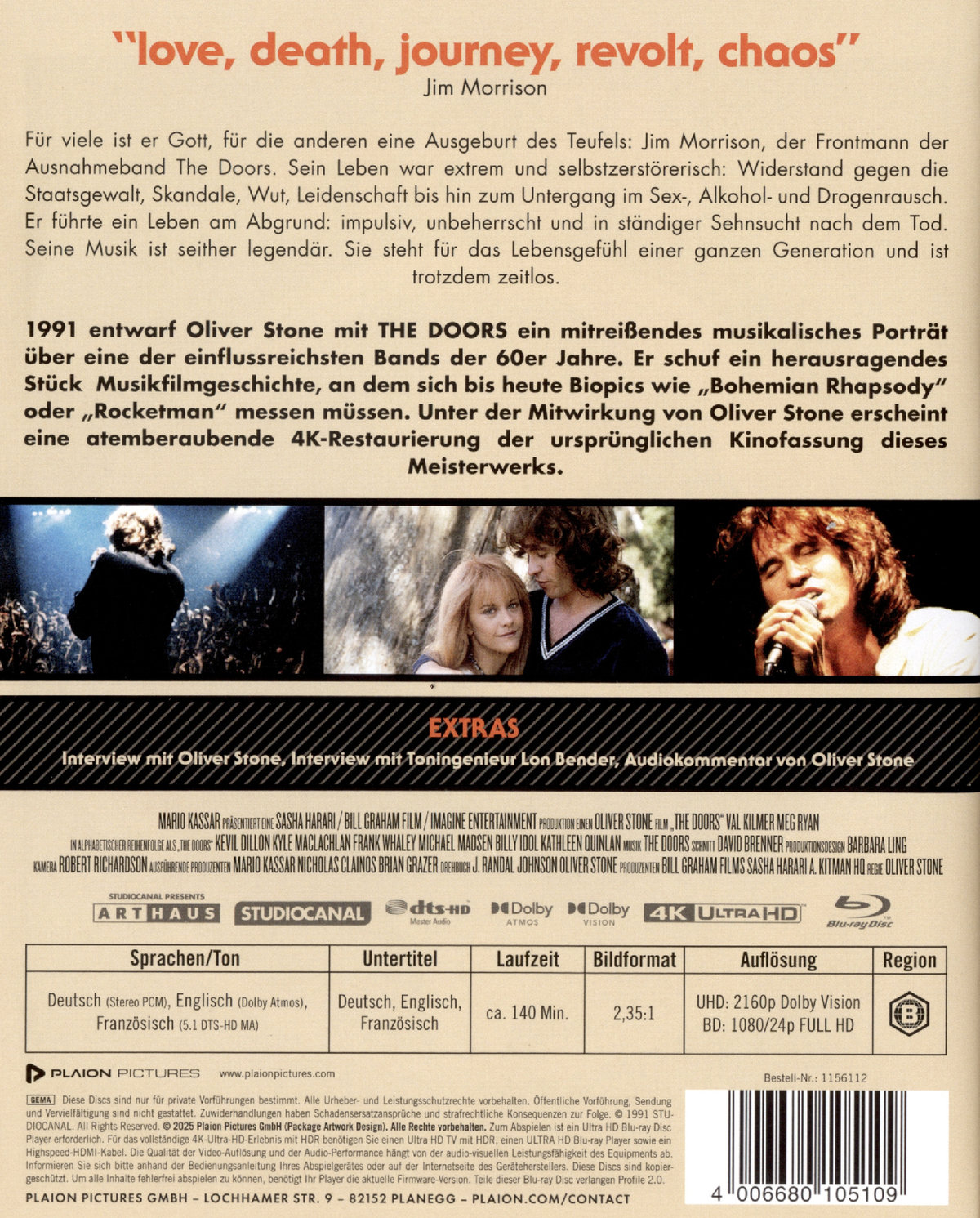 The Doors - Kinofassung  (4K Ultra HD) (+ Blu-ray)