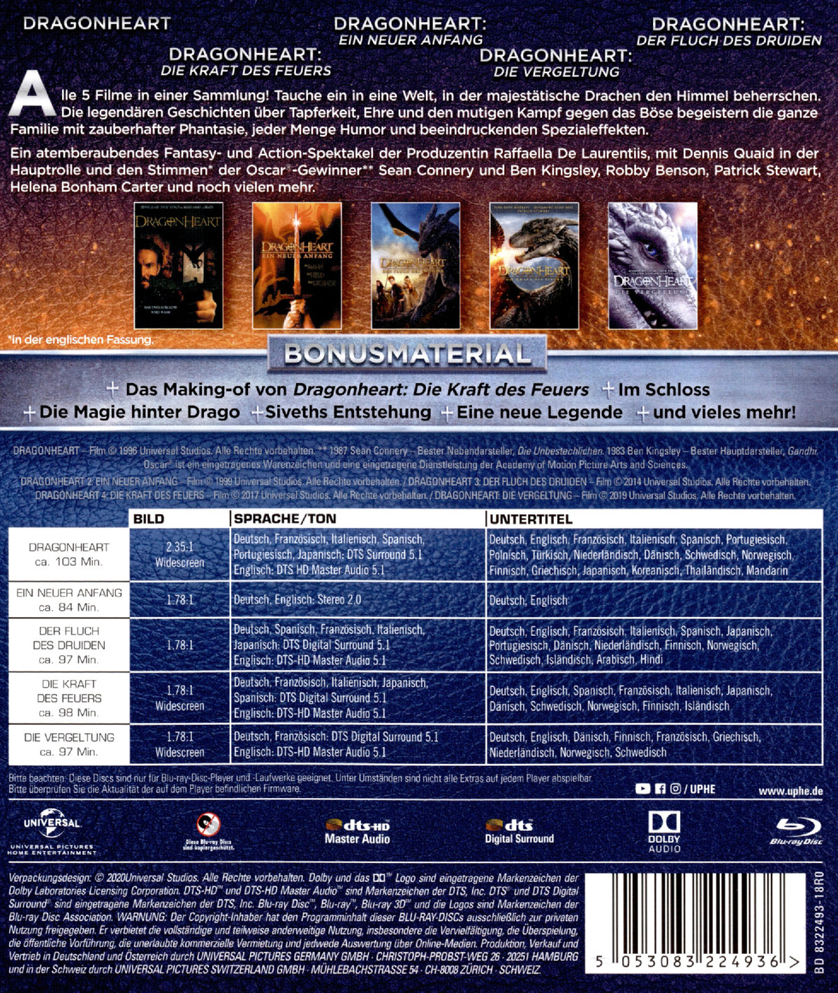 Dragonheart 1-5 (blu-ray)