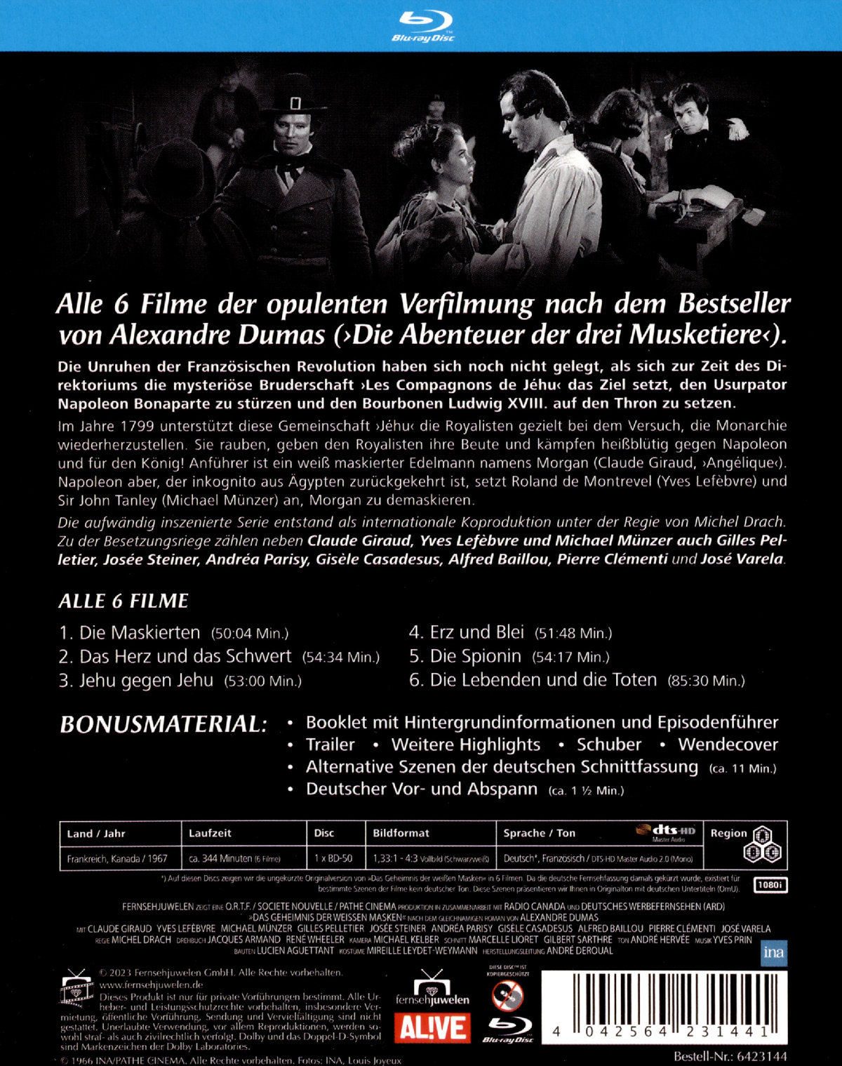 Das Geheimnis der weißen Masken - Alle 6 Filme (Fernsehjuwelen)  (Blu-ray Disc)