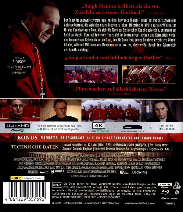 Konklave  (4K Ultra HD) (+ Blu-ray)
