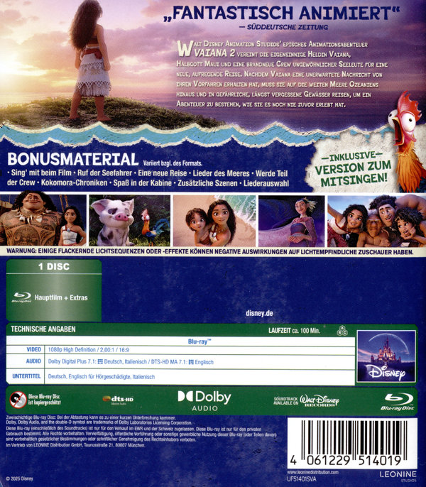 Vaiana 2  (Blu-ray Disc)