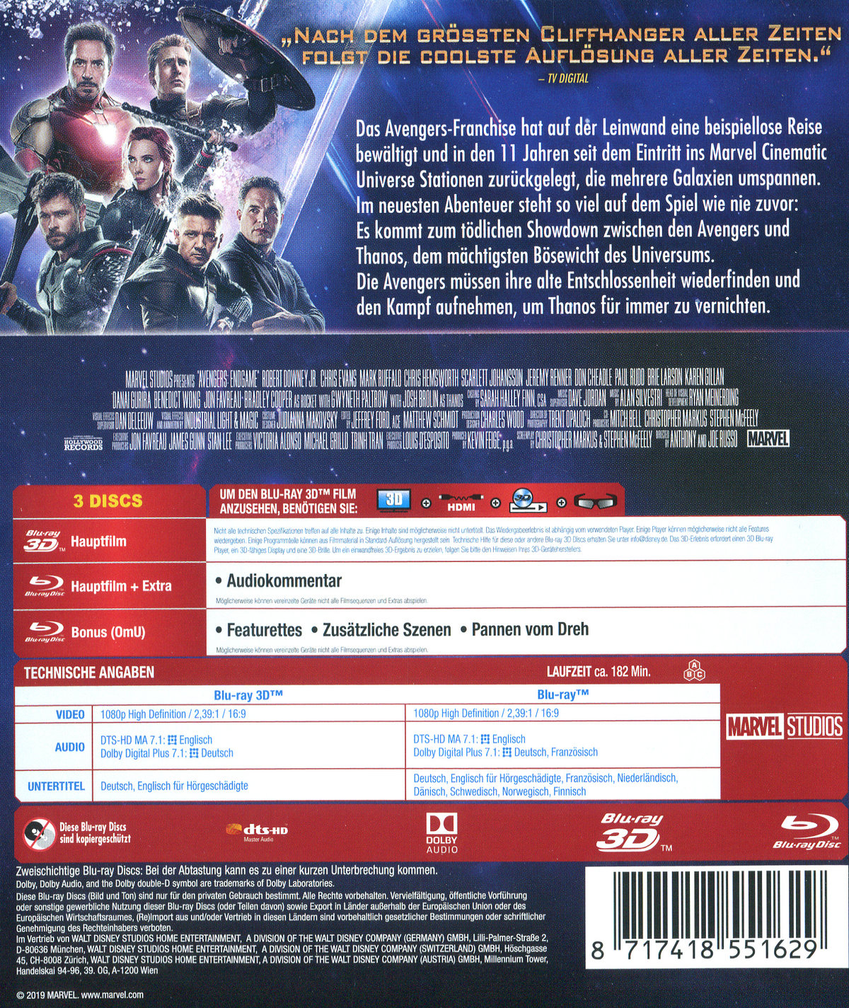 Avengers, The - Endgame 3D (3D blu-ray)