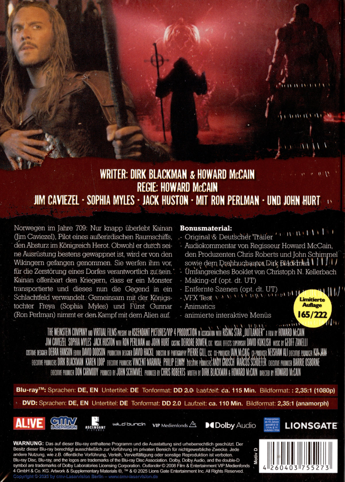 Outlander - Uncut Mediabook Edition  (DVD+blu-ray) (D)