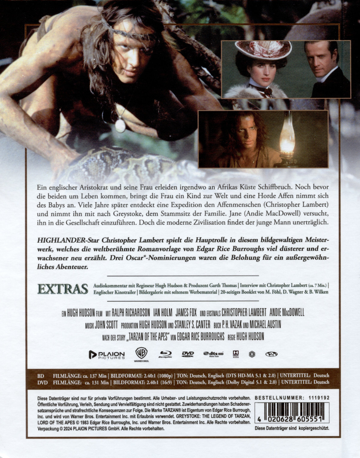 Greystoke - Die Legende von Tarzan, Herr der Affen - Uncut Mediabook Edition  (DVD+blu-ray)