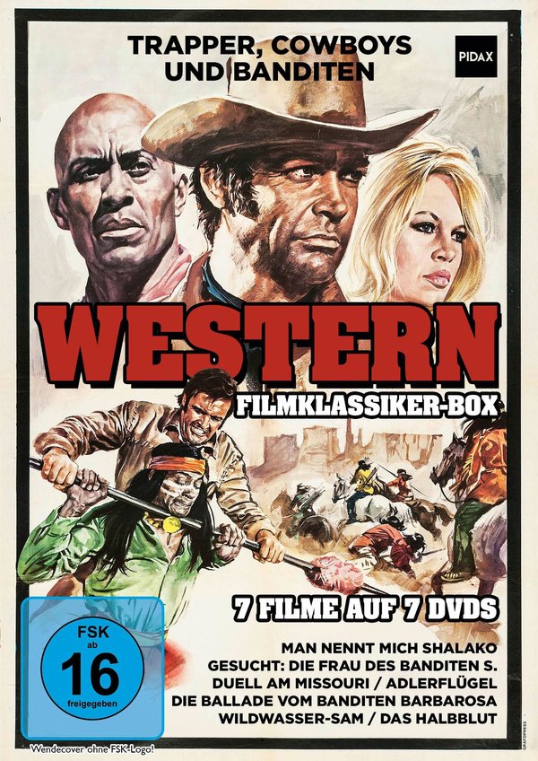 Western Filmklassiker-Box - Trapper, Cowboys und Banditen / Sieben spannende Filmklassiker mit Starbesetzung [7 DVDs]  (DVD)