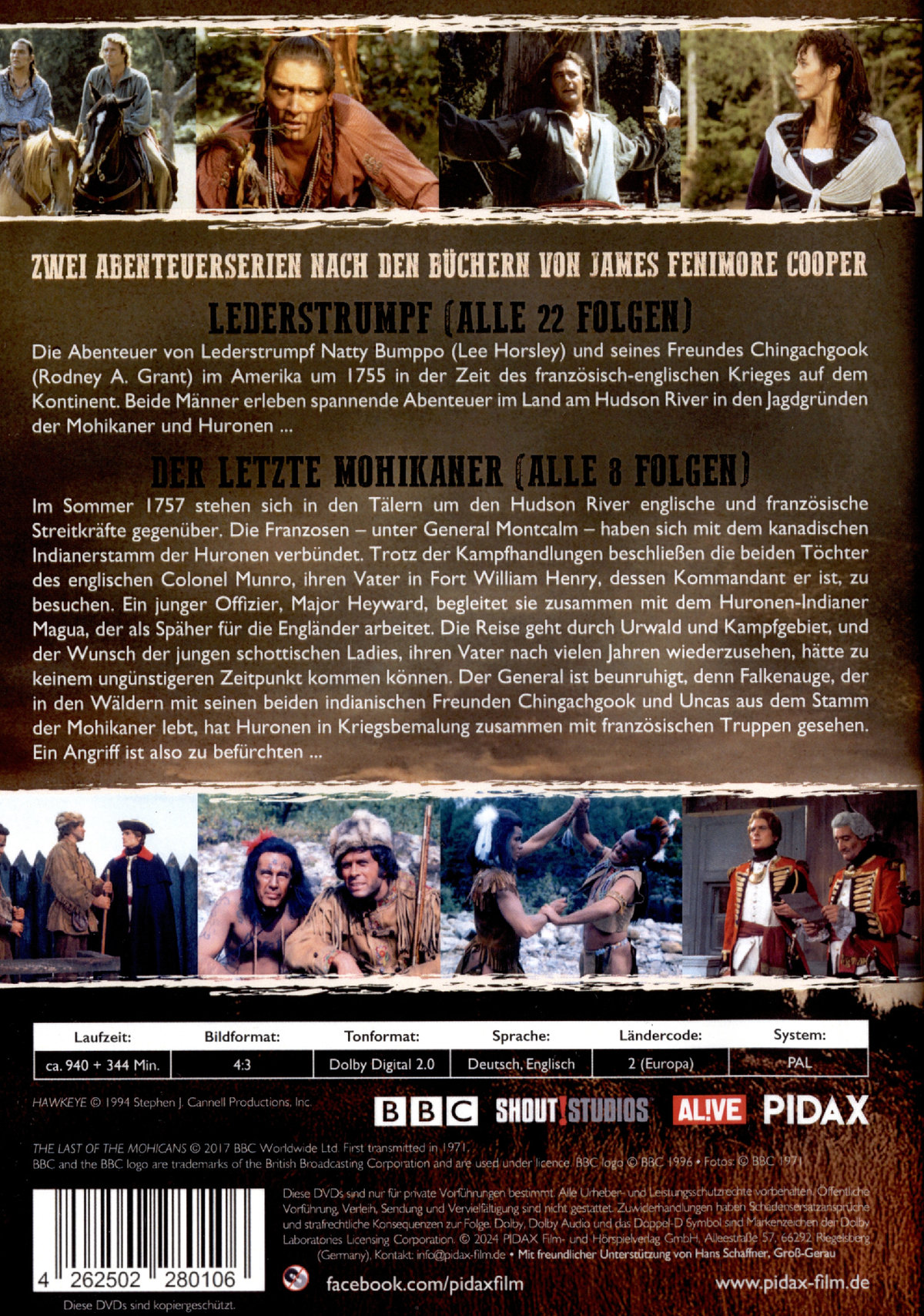 Lederstrumpf-Saga: Lederstrumpf + Der letzte Mohikaner / Zwei Abenteuerserien nach den Büchern von James Fenimore Cooper  [9 DVDs]  (DVD)
