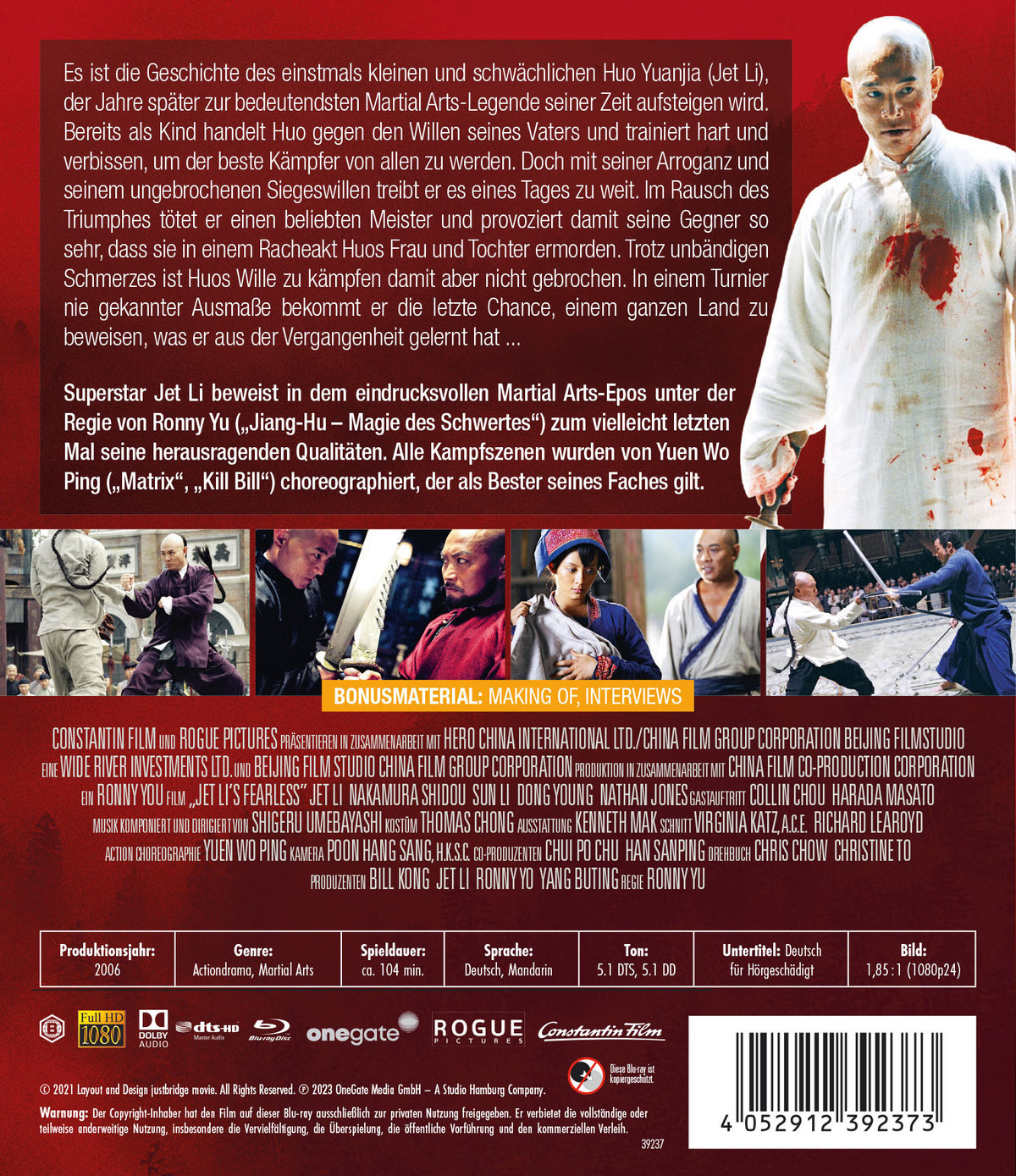 Fearless - Jet Li (blu-ray)