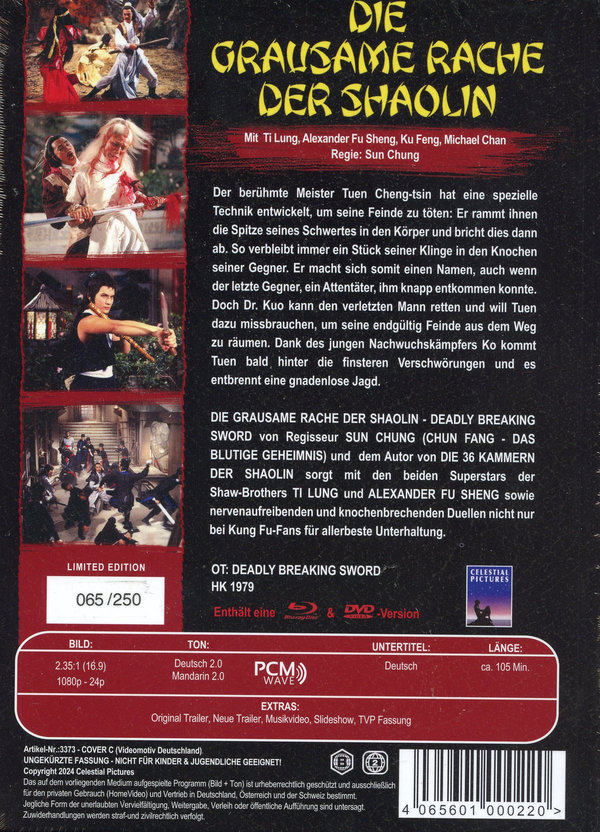 Die grausame Rache der Shaolin - Uncut Mediabook Edition  (DVD+blu-ray) (C)