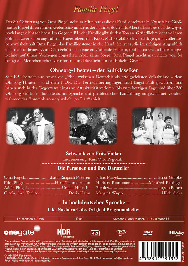 Ohnsorg-Theater Klassiker: Familie Pingel  (DVD)