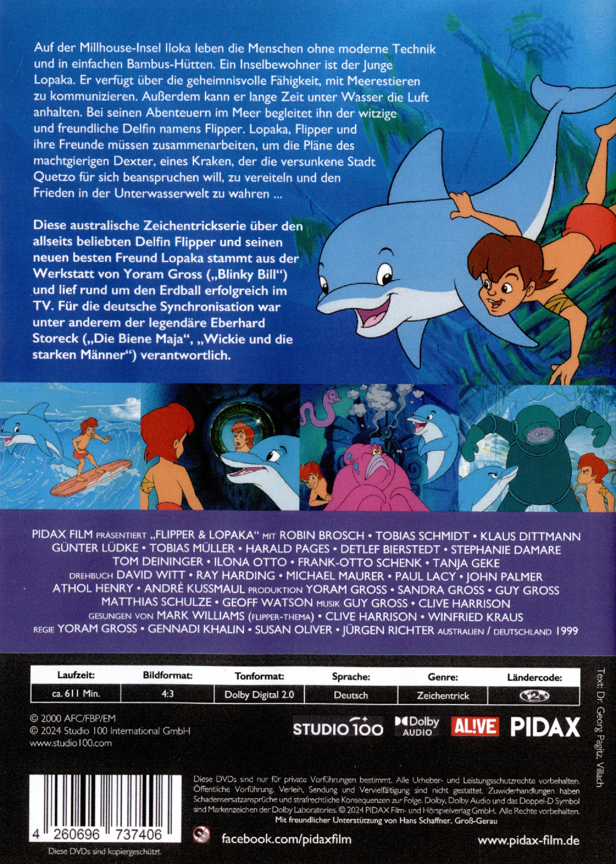 Flipper & Lopaka, Staffel 1 / Die ersten 26 Folgen der Zeichentrickserie über den allseits beliebten Delfin ( Pidax Animation)  [2 DVDs]  (DVD)
