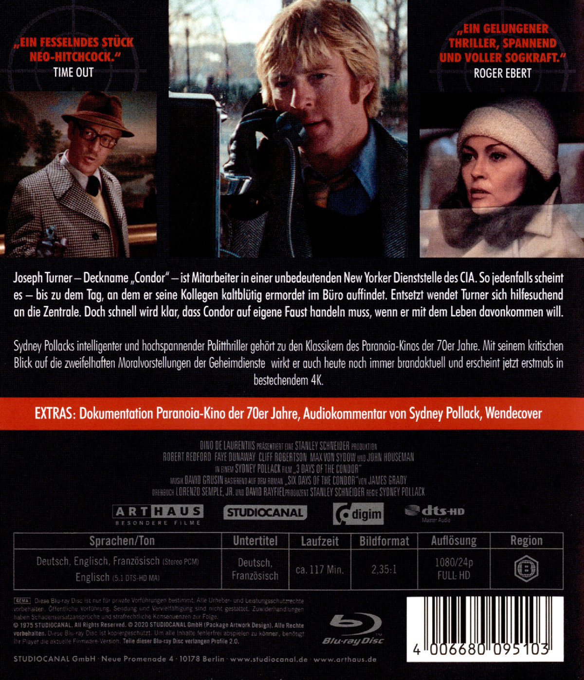 Drei Tage des Condor, Die (blu-ray)