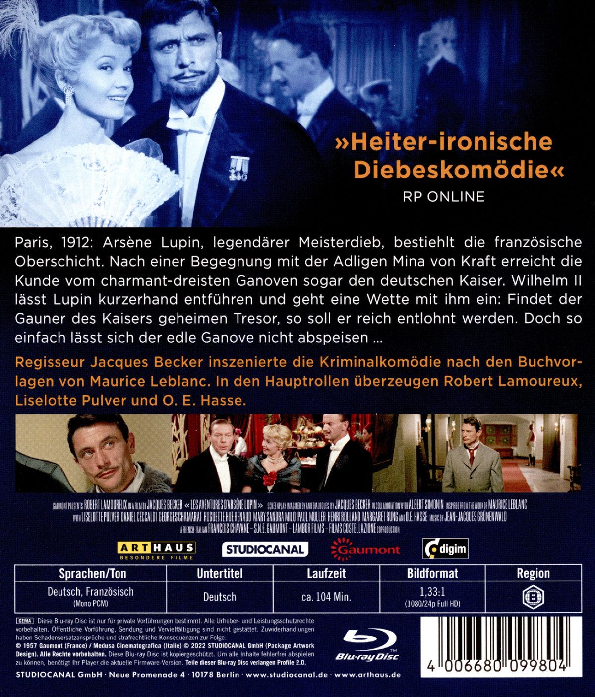 Arsene Lupin, der Millionendieb (blu-ray)