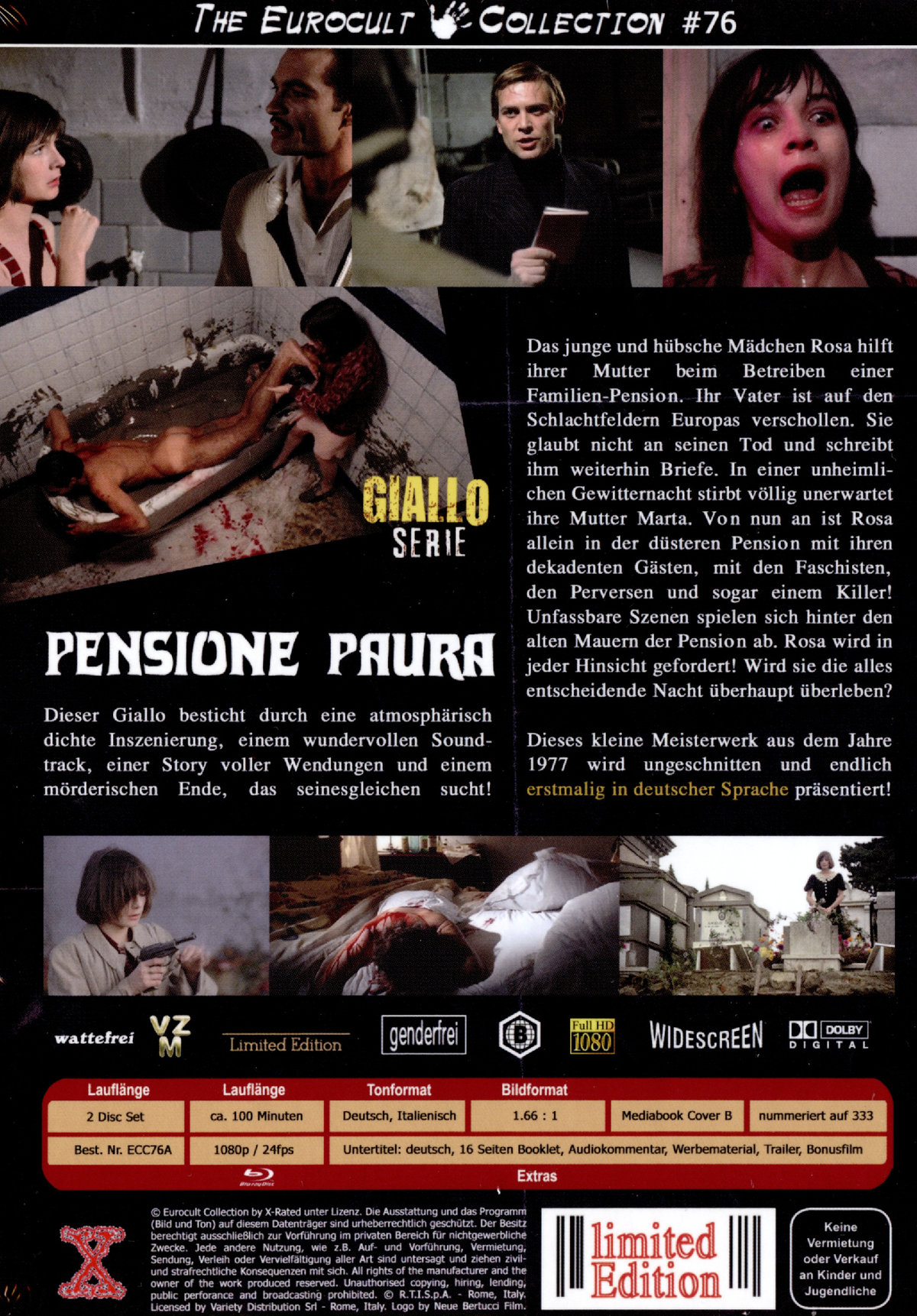 Pensione Paura - Uncut Eurocult Mediabook Collection  (blu-ray) (B)