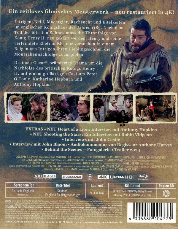 Der Löwe im Winter (4K Ultra HD) (+Blu-ray)