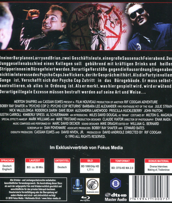 Psycho Cop 2 - Uncut Edition (blu-ray)