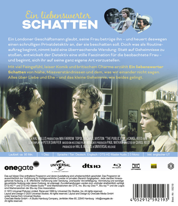 Ein liebenswerter Schatten (Follow Me! / The Public Eye)  (Blu-ray Disc)