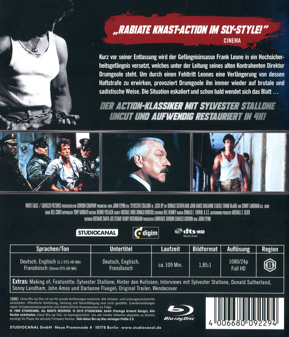 Lock up - Überleben ist alles - Uncut Edition (blu-ray)