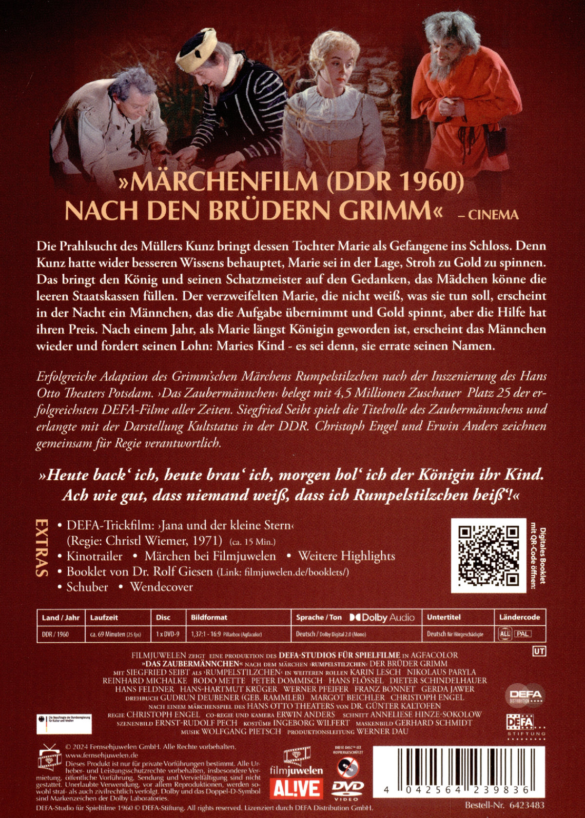 Das Zaubermännchen - Nach dem Märchen Rumpelstilzchen (1960) (Filmjuwelen / DEFA-Märchen)  (DVD)