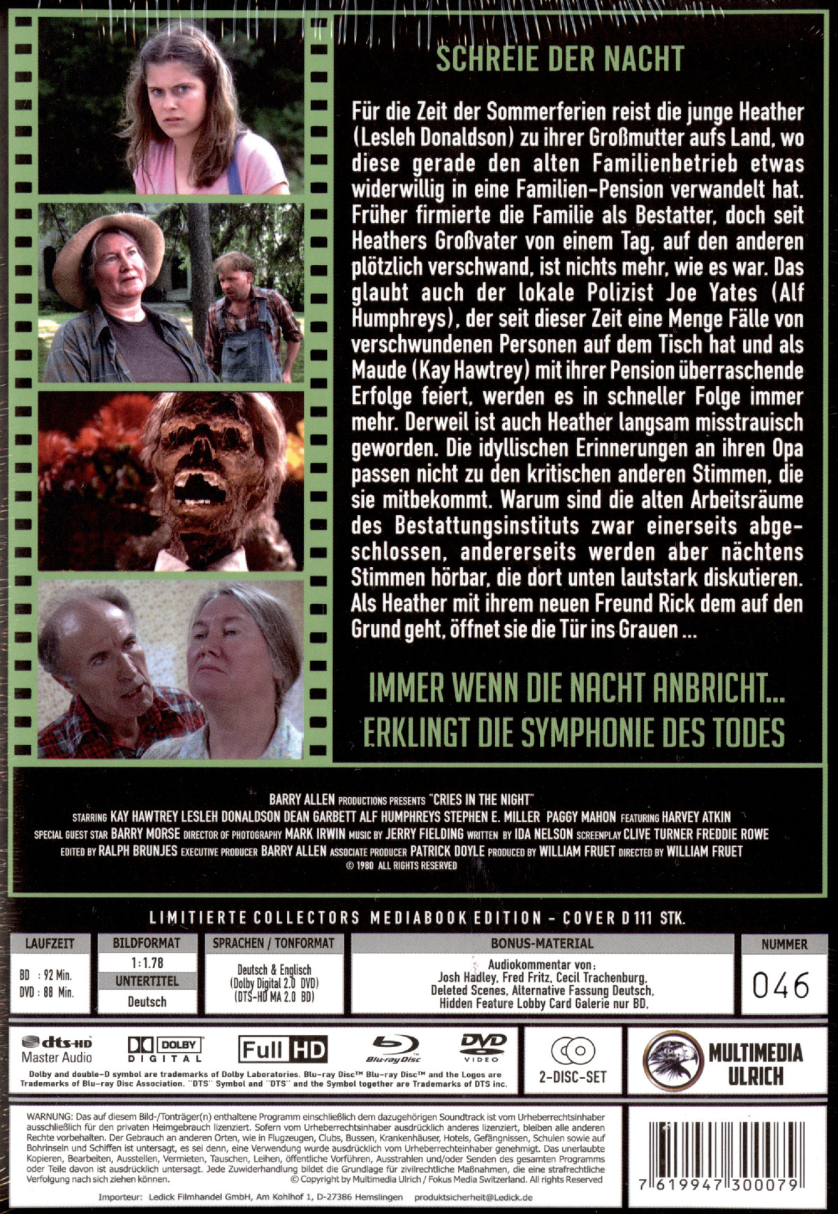 Cries in the Night – Funeral Home – Schreie der Nacht - Uncut Mediabook Edition  (DVD+blu-ray) (A)