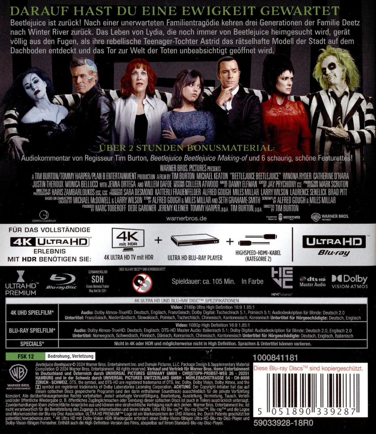 Beetlejuice Beetlejuice  (4K Ultra HD) (+ Blu-ray)